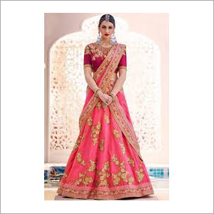 Bridal Wear Lehenga, Peach Color