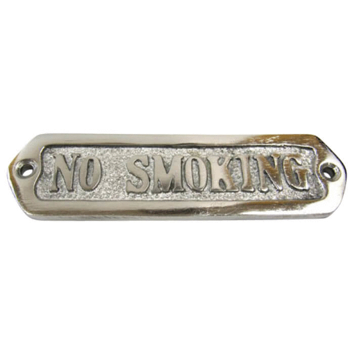 Chrome Plated Sign NO SMOKING 100 Aluminium Finish