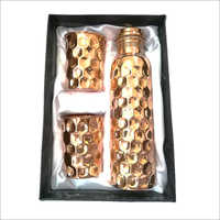 Brown Diamond Shape Copper Bottle Gift Set