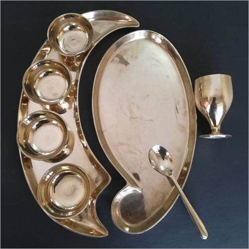 Banana Shaped Bronze Thali Set Size: All Size