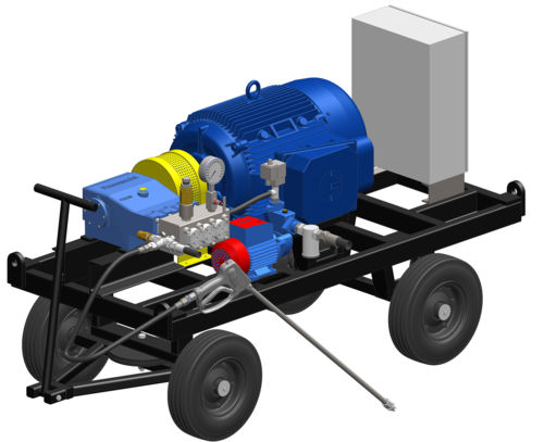 Blue High Pressure Hydro Blasting System