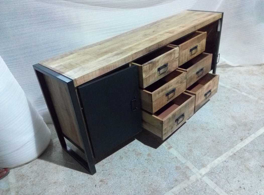 Sideboard Storage Cabinets with 6 Racks 2 Doors