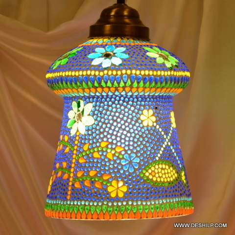 Rooftop Decorative Mosaic Wall Hanging - Color: Multicolor