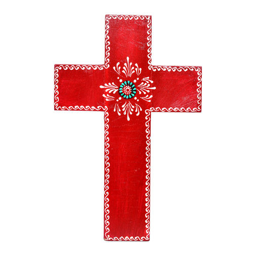 Home Decorative Handmade Wooden Painted Cross Jesus Wall Hanging