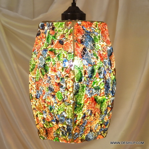Multicolor Dholak Shape Beautiful Glass Wall Hanging