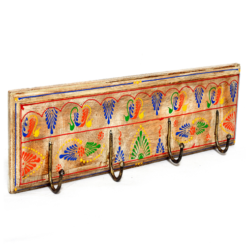 Home Decorative Wooden Painted Four Hook Gift Purpose Wall Hanging By JAIPUR HANDICRAFTS N TEXTILES EXPORTS