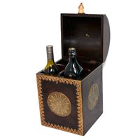 Home Decorative Brass Fitted Wooden Wine Bottle Designer Box