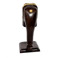 Decorative Craft Brass Fitted Wooden Elephant Mukhota Statue
