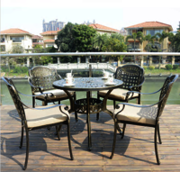 2019 4+1 cast aluminum frame paito table and chairs set