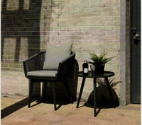 Outdoor aluminum table with rope chairs furniture supplier