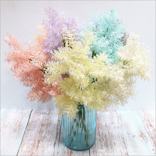 Wedding Artificial White Colorful Rime Fog Grass Flowers Wedding Plants Size: Dia17Cm