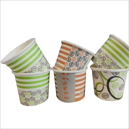 Stripe Print Paper Ice Cream Cup - Paper, 55 ml, Multicolored | Eco-Friendly, Leak Proof, Attractive Stripe Design, Disposable for Events