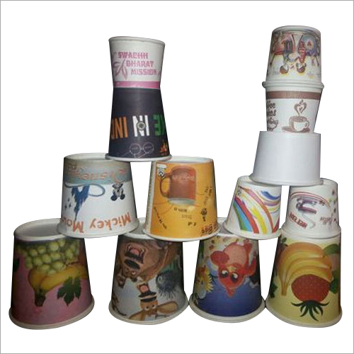 Colorful Printed Paper Cup - Paper Material, 50-210 ml Size, Multicolored Design | Eco-Friendly, Leak Proof, Ideal for Events and Parties