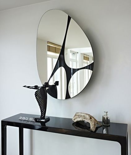 Designer Decorative Wall Mirror - Glass & Metal, Oval Shape, Transparent Finish | Elegant Decorative Accent for Home Interiors