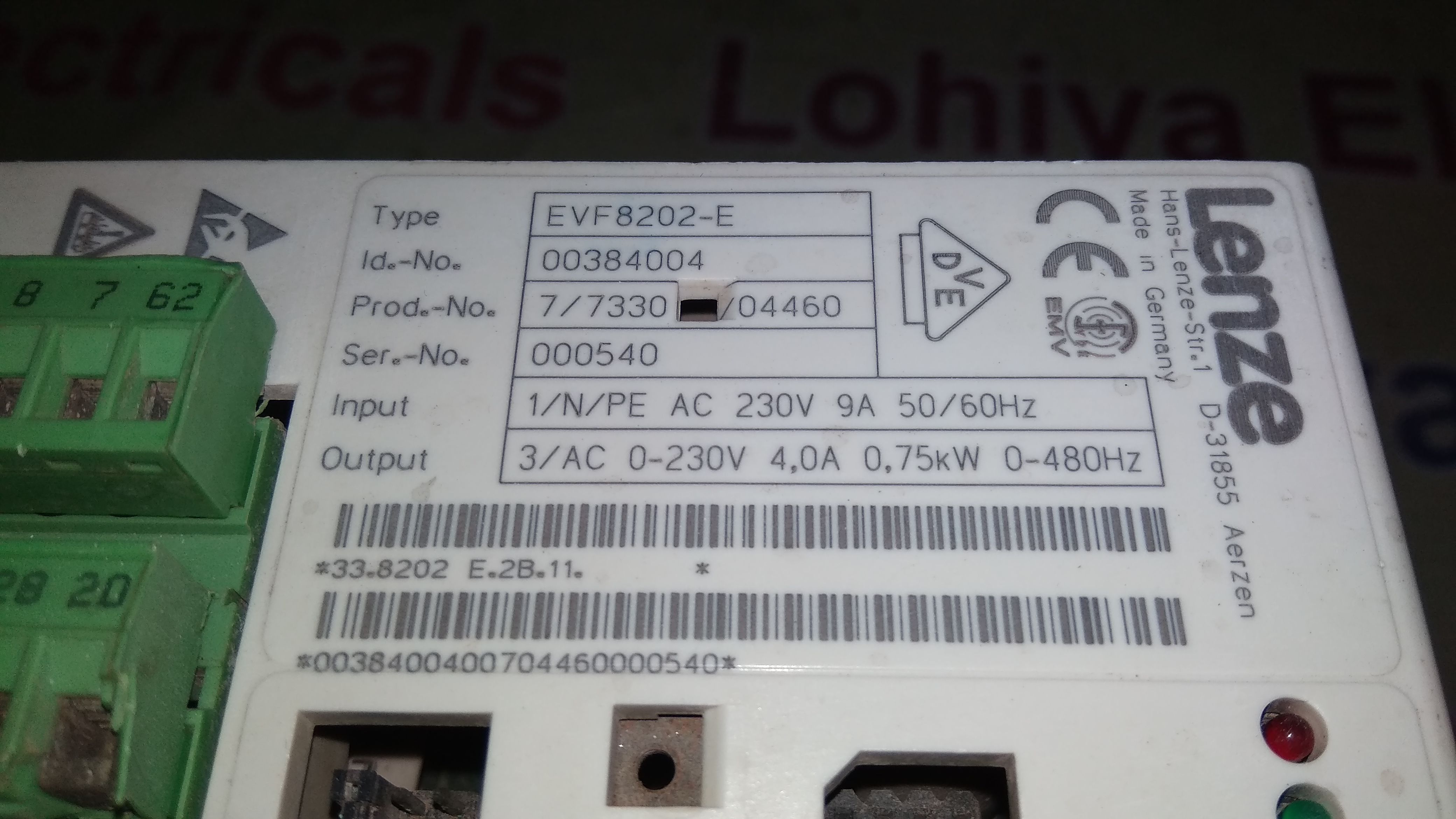 LENZE SERVO DRIVE EVF8202-E