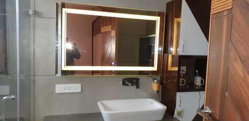Sensor Mirror - Glass, Rectangle, Transparent | Ideal for Bathroom Use with Metal Accents for Enhanced Durability