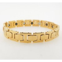Tungsten Bracelet - 8 Inches, Gold Color, 10mm Width | 3000 Gauss Magnetic Clasp For Better Concentration And Stress Reduction