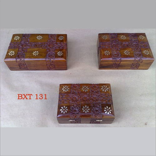 Sheesham Wood Jewellery & Utility Box Set 3pcs