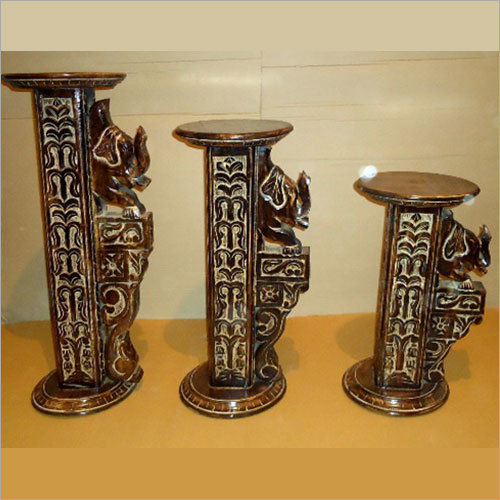 Mango Wood Elephant Piller For Utility Use