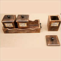 Mango Wood Tea Coffee Sugar Set
