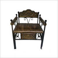 Mango Wood & Wrought Iron Sofa