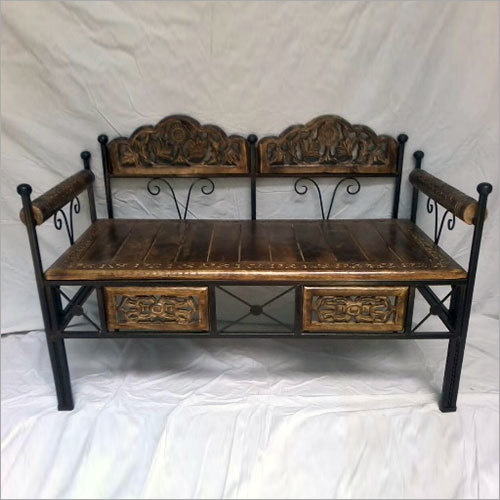 Mango Wood & Roat Iron Sofa