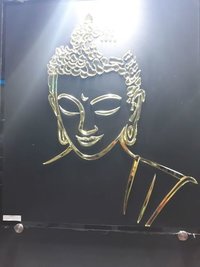 Traditional Buddha Glass Paintings - Oil Pastel On Glass | Printed, Without Frame, Traditional Style, Paper Support