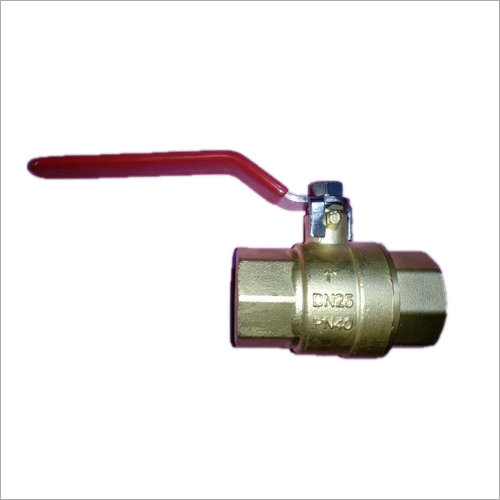 Golden And Red 1 Inch Heavy Brass Ball Valve