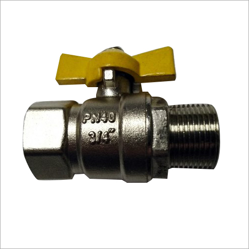 Silver And Yellow Female Brass Ball Valve