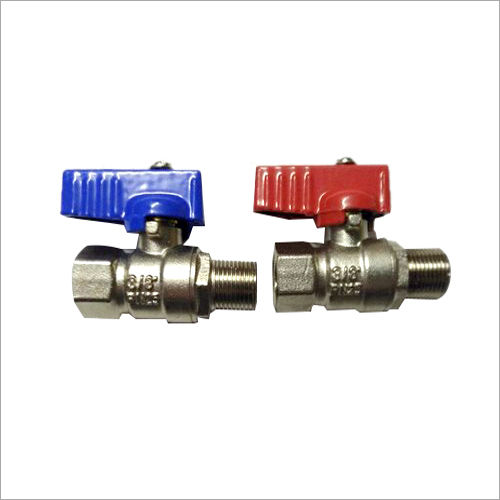 Silver And Blue Silver And Red Three Way Ball Valve