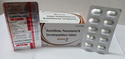 Aceclofenac 100mg, Paracetamol 325mg & Serratiopeptidase 10mg Tablets