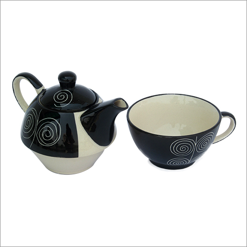Ceramic Tea Kettle And Cup Set
