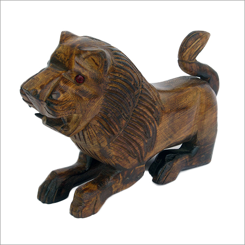 Wooden Lion Showpiece - Quality Wood, Multiple Sizes Available | Elegant Home Decoration, Unique Blend of Modernity and Tradition