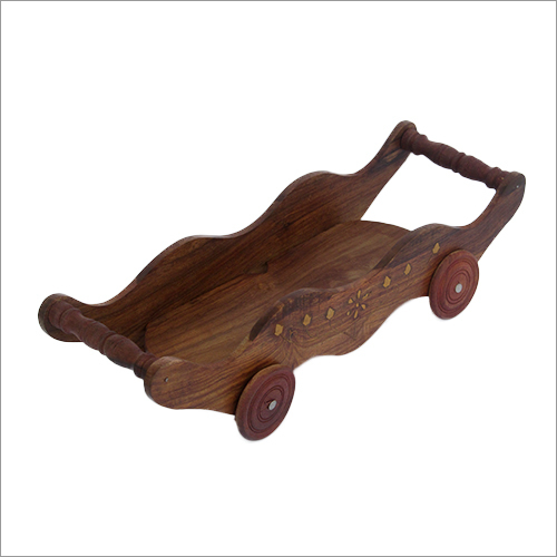Polished Decorative Wooden Spice Jar Trolley