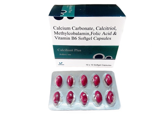Calcitriol, Calcium Carbonate, Methylcobalamin, Vitamin B6, Folic Acid  Capsules