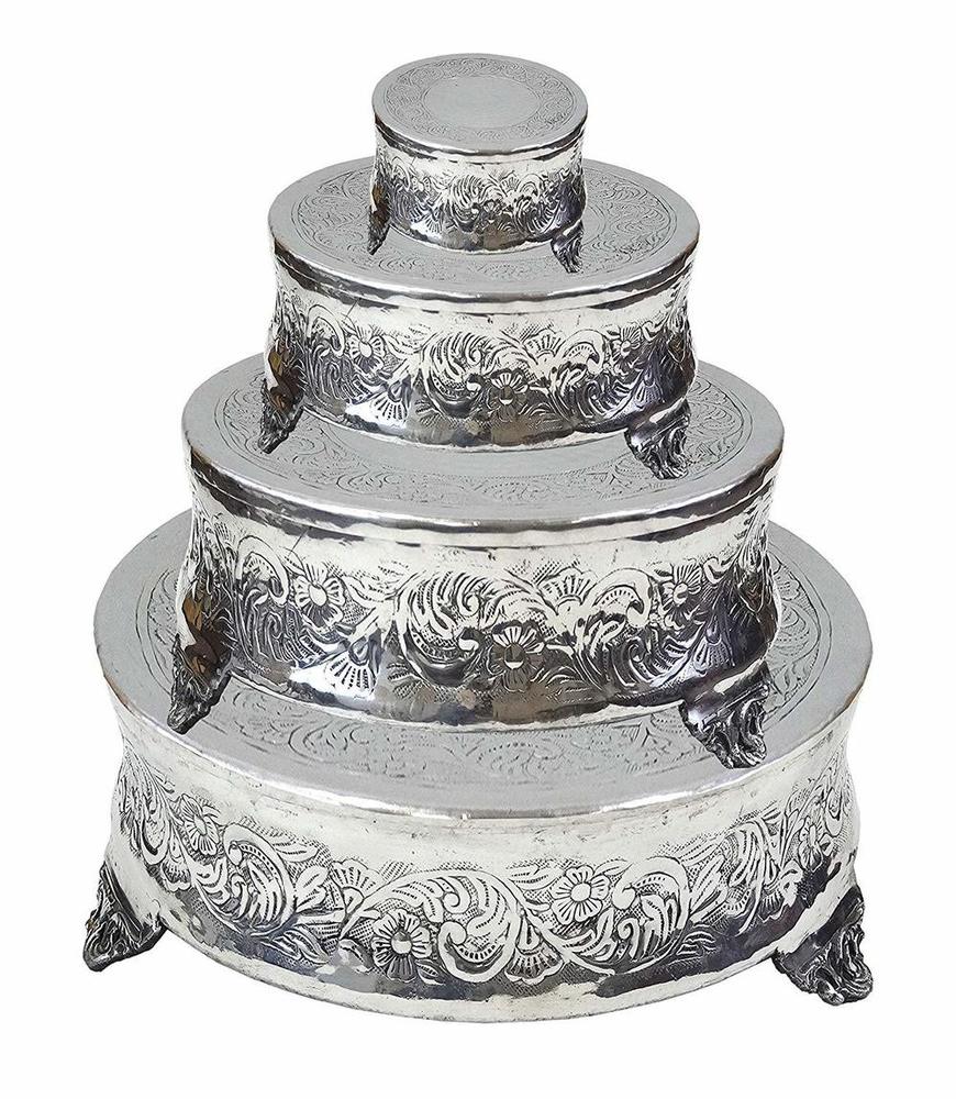 Aluminium Four Tiered Round Wedding Cake Stand Certifications 1 Iso 9001 2015 Quality Management System 2 Iso 14001 2015 Environmental Management System 3 Ohsas 18001 2007 Occupational Health Safety Management System Price Range 40 00 80 00