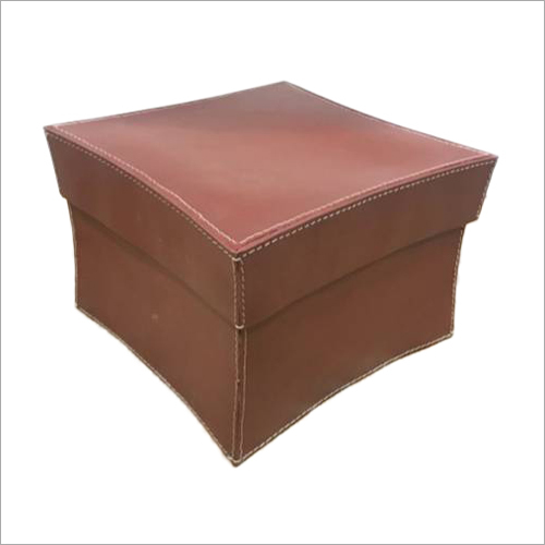 Leather Box - Leather, 25x25x18 CM / 10"x10"x7", Tan | Spacious, Lightweight, Tangle-Free Storage for Gadgets and Accessories