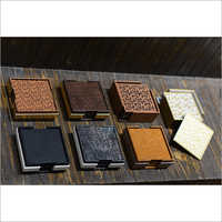 Leather Table Coaster - Leather Material, Multi Color Available | Printed Design For Glass, Stain Proof Surface, Soft Touch Finish