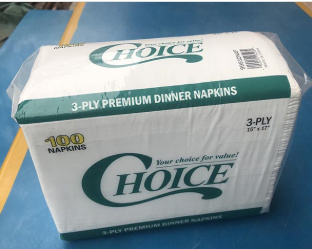 Low Price For Dinner Napkin - 100% Virgin Pulp 42x38cm White 3-Ply, Soft Absorbent Durable