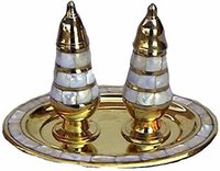 Salt & Pepper Set Of 3 Mother Of Pearl