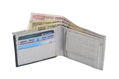 White Gents Plated Leather Wallet (X806)