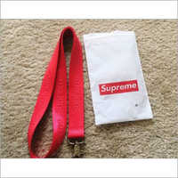 Nylon Lanyard - Satin Fabric, One Sided Design, Red Color | Plain Pattern For Enhanced Durability