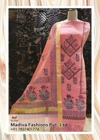 Block printed suit