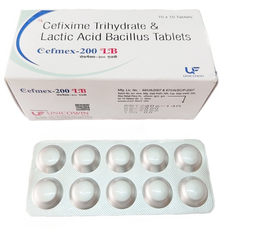 Cefixime 200mg & Lactic Acid Bacillus 60 million Spores Tablets