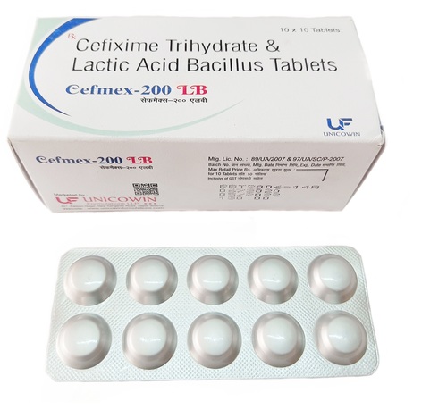 Cefixime 200mg & Lactic Acid Bacillus 60 Million Spores Tablets