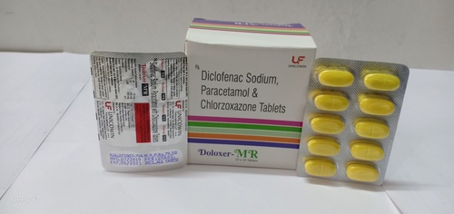 Diclofenac sodium 50mg, Paracetamol 325mg & Chlorzoxazone 250mg Tablets