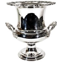 Silver Plated Wine Cooler On Solid Brass