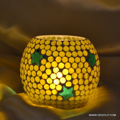 Yellow Color Glass Votive for decoration