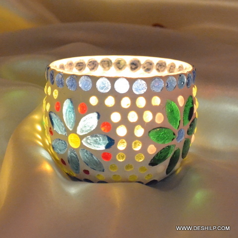 Mystilite Metallic T Light Candle Cup - Material: Glass