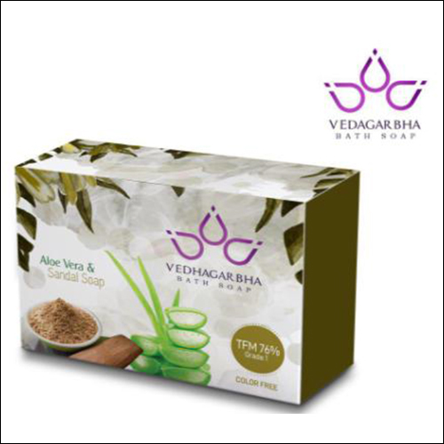 Aloe Vera And Sandal Soap - 76% TFM, Color Free | Moisturizing, Brightening, Exfoliating, Anti-Aging, Blemish Removing, Pimple Curing, Tan Removing, Wrinkle Reducing Attendant